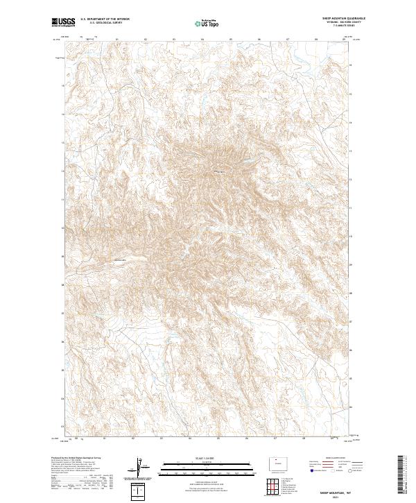 USGS US Topo 7.5-minute map for Sheep Mountain WY 2021