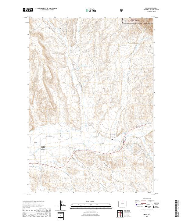 Shell Wy Map USGS US Topo 7.5-minute map for Shell WY 2021 – American Map Store