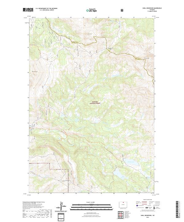 Shell Wy Map USGS US Topo 7.5-minute map for Shell Reservoir WY 2021 – American Map ...