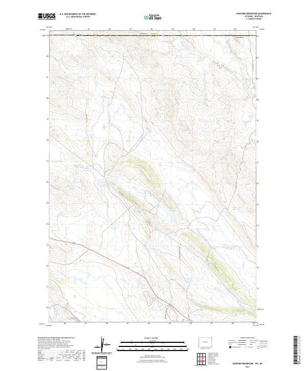 USGS US Topo 7.5-minute map for Shepard Reservoir WYMT 2021