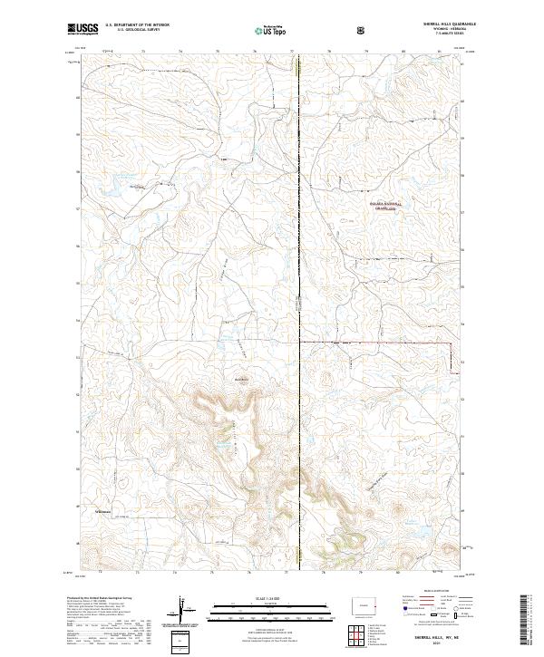 USGS US Topo 7.5-minute map for Sherrill Hills WYNE 2021
