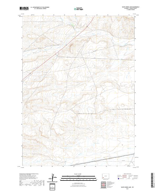 USGS US Topo 7.5-minute map for Shute Creek Lake WY 2021