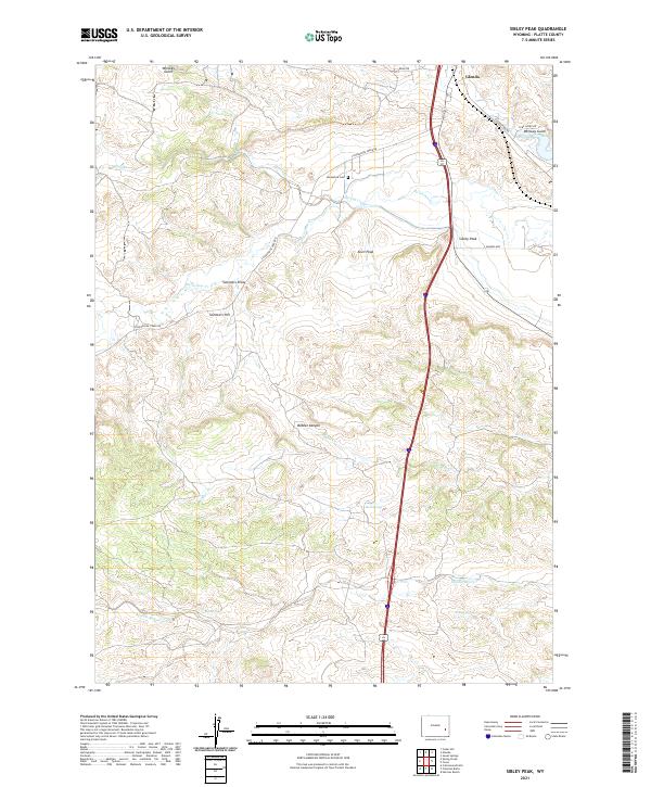 USGS US Topo 7.5-minute map for Sibley Peak WY 2021