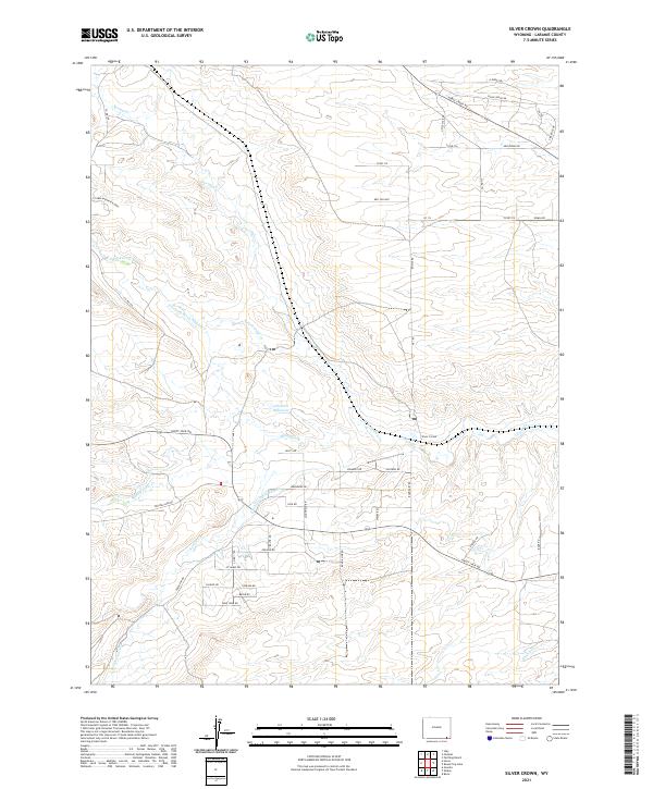 USGS US Topo 7.5-minute map for Silver Crown WY 2021