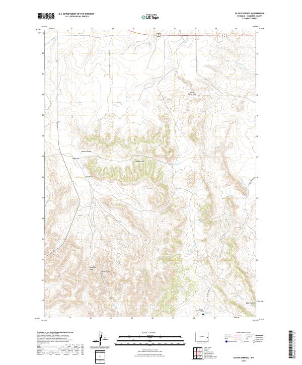 USGS US Topo 7.5-minute map for Silver Springs WY 2021