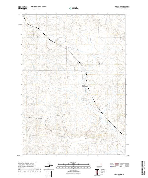 USGS US Topo 7.5-minute map for Simpson Draw WY 2021
