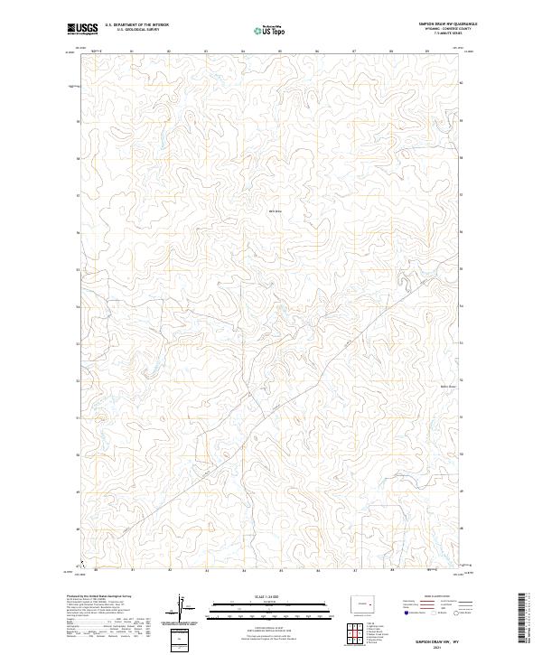 USGS US Topo 7.5-minute map for Simpson Draw NW WY 2021