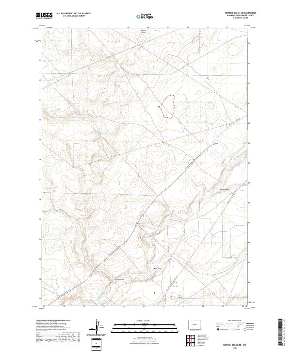 USGS US Topo 7.5-minute map for Simpson Gulch SE WY 2021