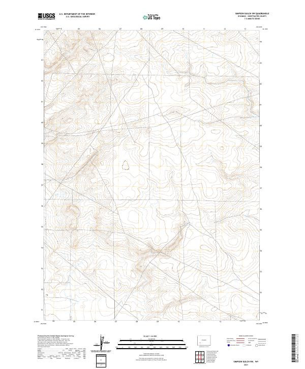 USGS US Topo 7.5-minute map for Simpson Gulch SW WY 2021
