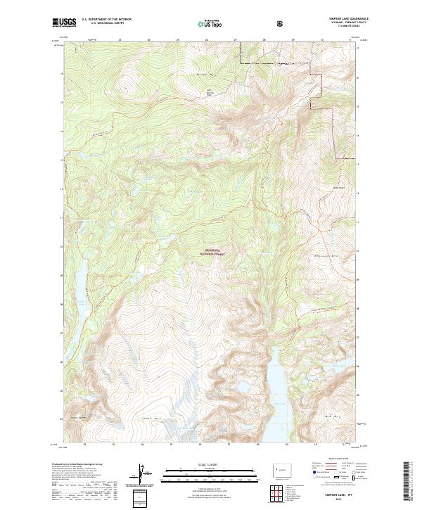 USGS US Topo 7.5-minute map for Simpson Lake WY 2021