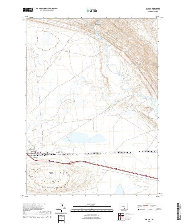 USGS US Topo 7.5-minute map for Sinclair WY 2021