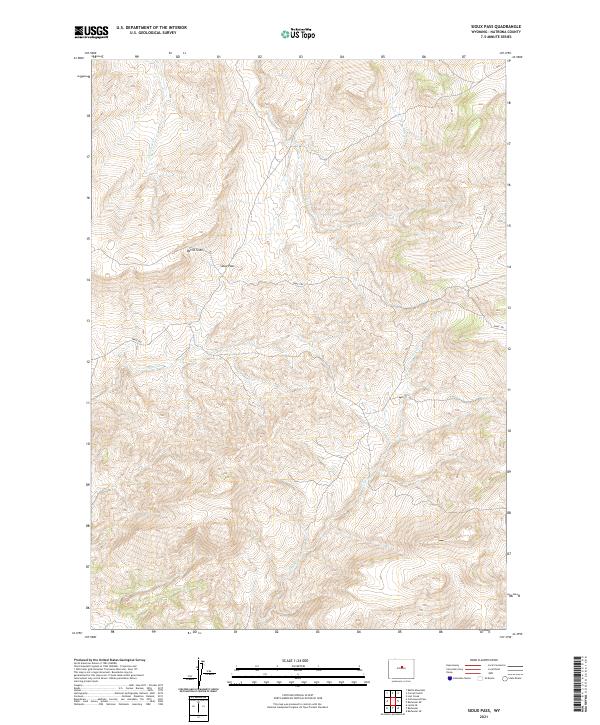 USGS US Topo 7.5-minute map for Sioux Pass WY 2021