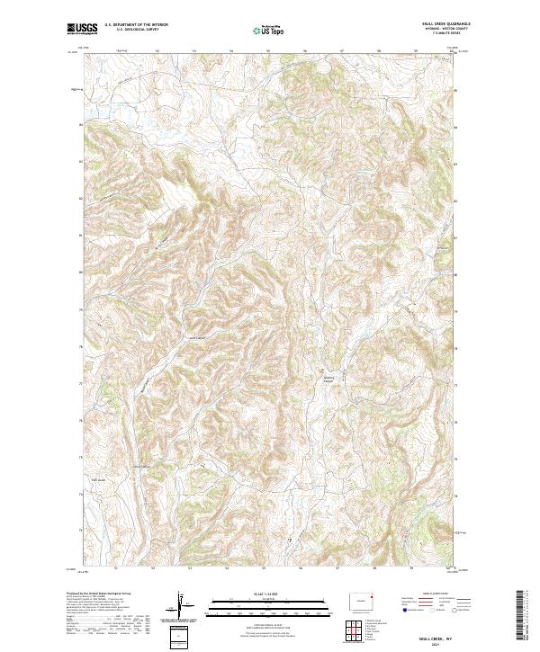 USGS US Topo 7.5-minute map for Skull Creek WY 2021