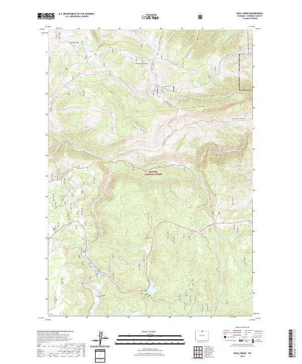 USGS US Topo 7.5-minute map for Skull Ridge WY 2021