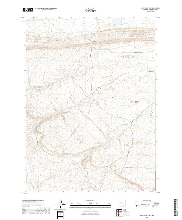 USGS US Topo 7.5-minute map for Smith Draw East WY 2021