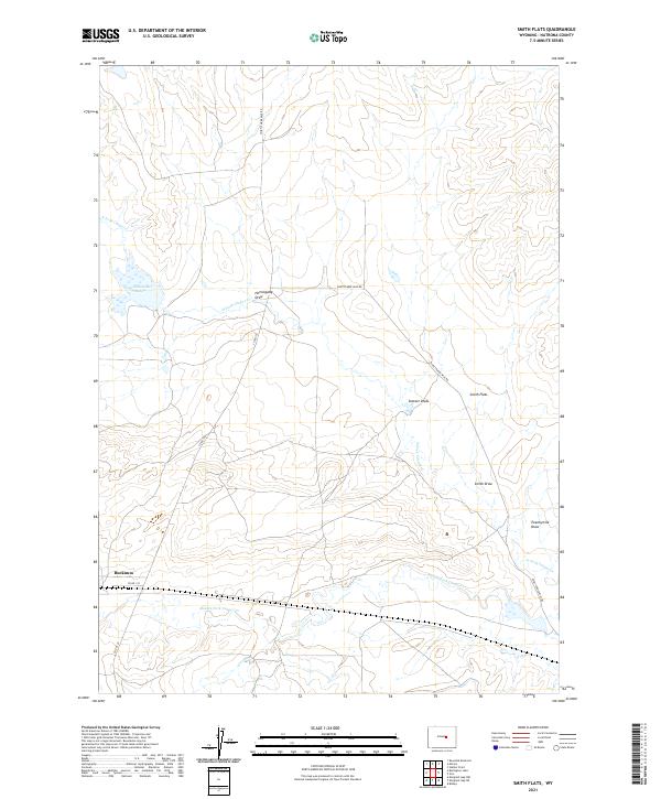 USGS US Topo 7.5-minute map for Smith Flats WY 2021