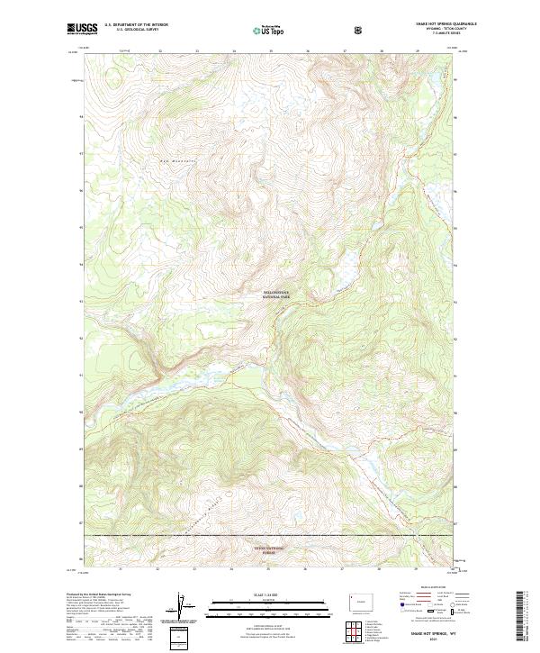 USGS US Topo 7.5-minute map for Snake Hot Springs WY 2021