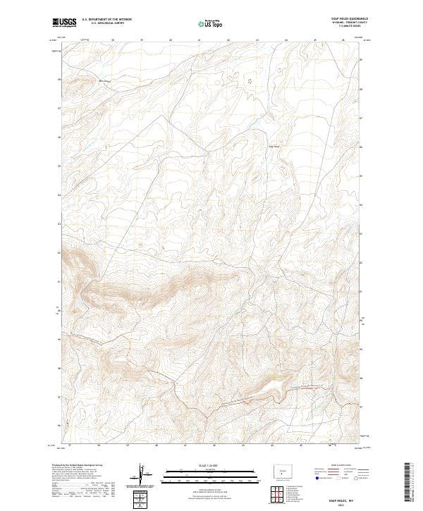 USGS US Topo 7.5-minute map for Soap Holes WY 2021 – American Map Store