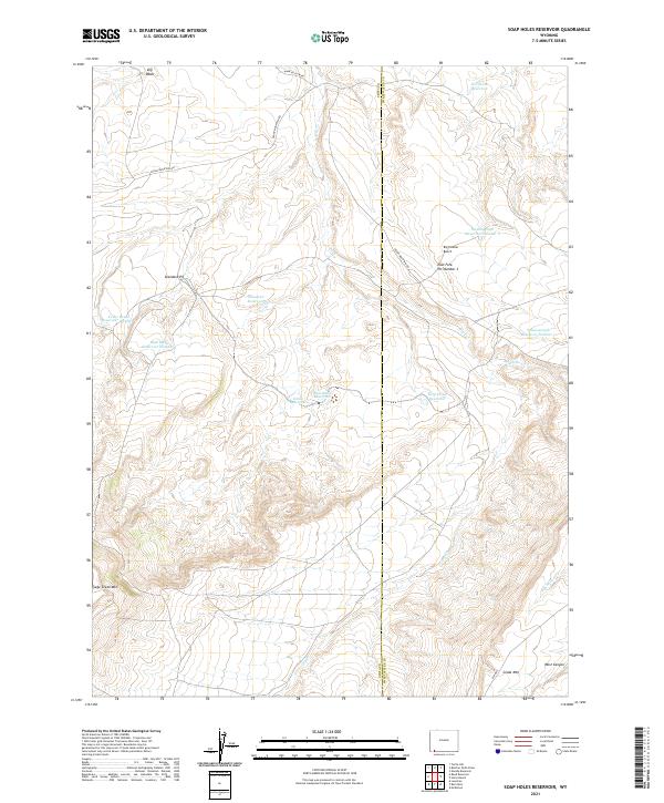 USGS US Topo 7.5-minute map for Soap Holes Reservoir WY 2021