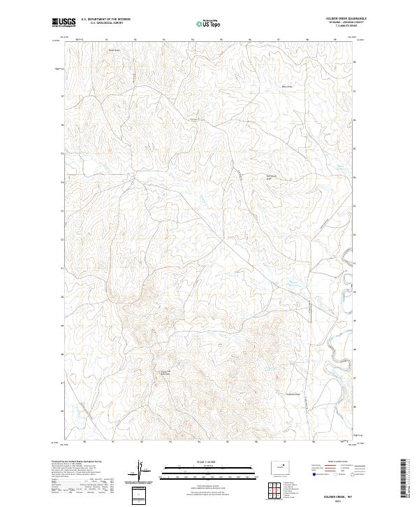 USGS US Topo 7.5-minute map for Soldier Creek WY 2021