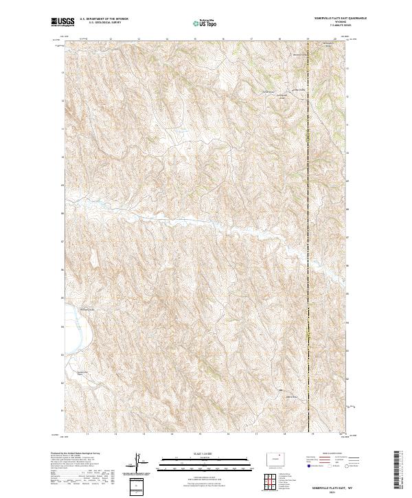 USGS US Topo 7.5-minute map for Somerville Flats East WY 2021