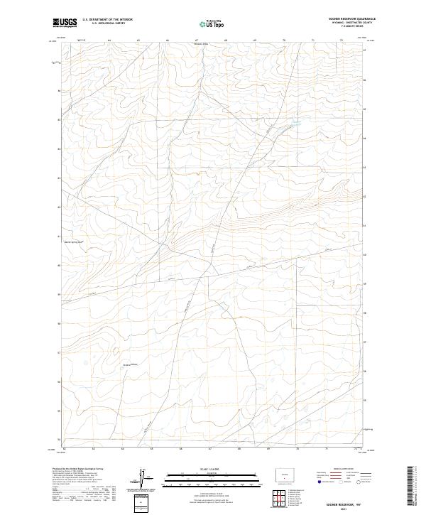 USGS US Topo 7.5-minute map for Sooner Reservoir WY 2021