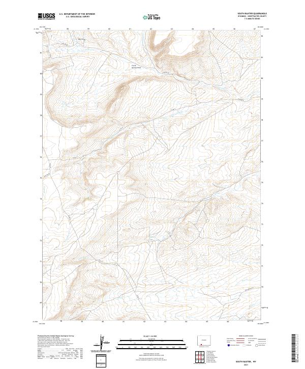 USGS US Topo 7.5-minute map for South Baxter WY 2021