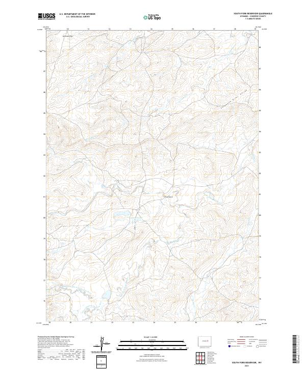 USGS US Topo 7.5-minute map for South Fork Reservoir WY 2021