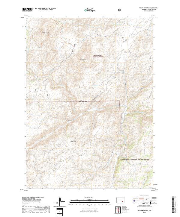 USGS US Topo 7.5-minute map for South Mountain WY 2021