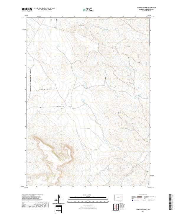 USGS US Topo 7.5-minute map for South Oat Creek WY 2021