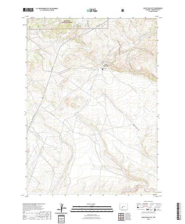 USGS US Topo 7.5-minute map for South Pass City WY 2021