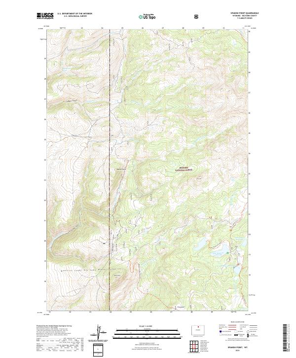 USGS US Topo 7.5-minute map for Spanish Point WY 2021