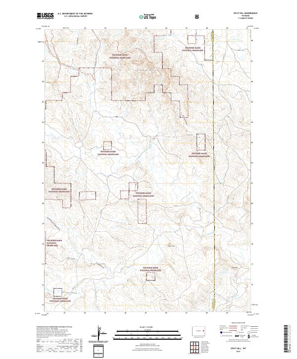 USGS US Topo 7.5-minute map for Split Hill WY 2021