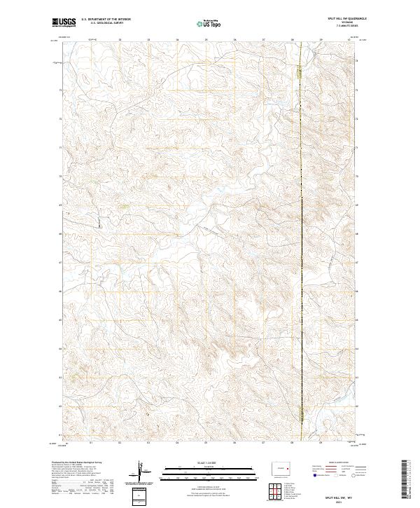 USGS US Topo 7.5-minute map for Split Hill SW WY 2021