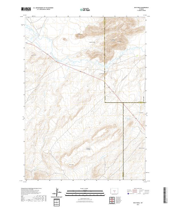 USGS US Topo 7.5-minute map for Split Rock WY 2021