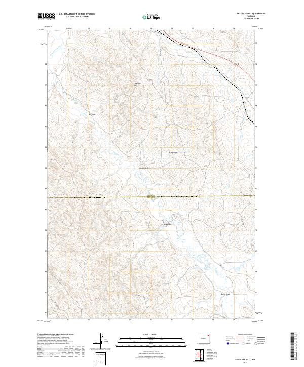 USGS US Topo 7.5-minute map for Spyglass Hill WY 2021
