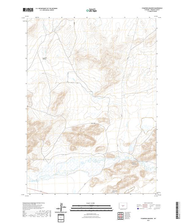 USGS US Topo 7.5-minute map for Stampede Meadow WY 2021