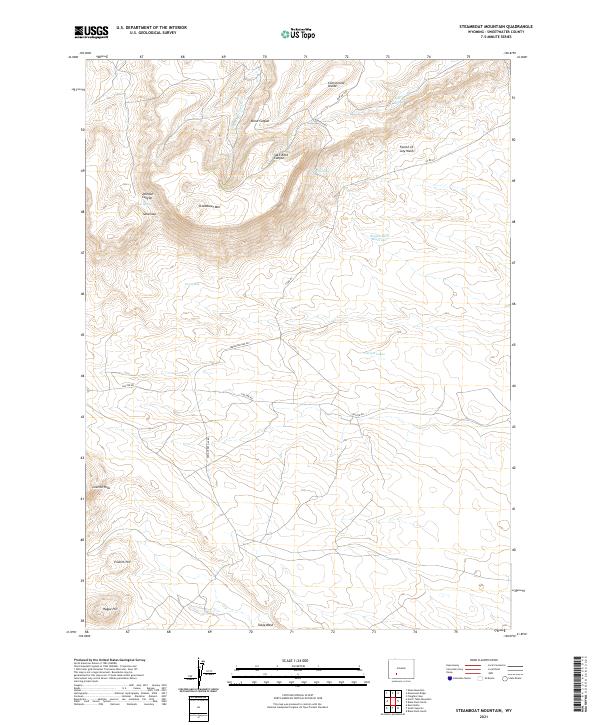 USGS US Topo 7.5-minute map for Steamboat Mountain WY 2021