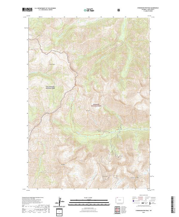 USGS US Topo 7.5-minute map for Stinkingwater Peak WY 2021