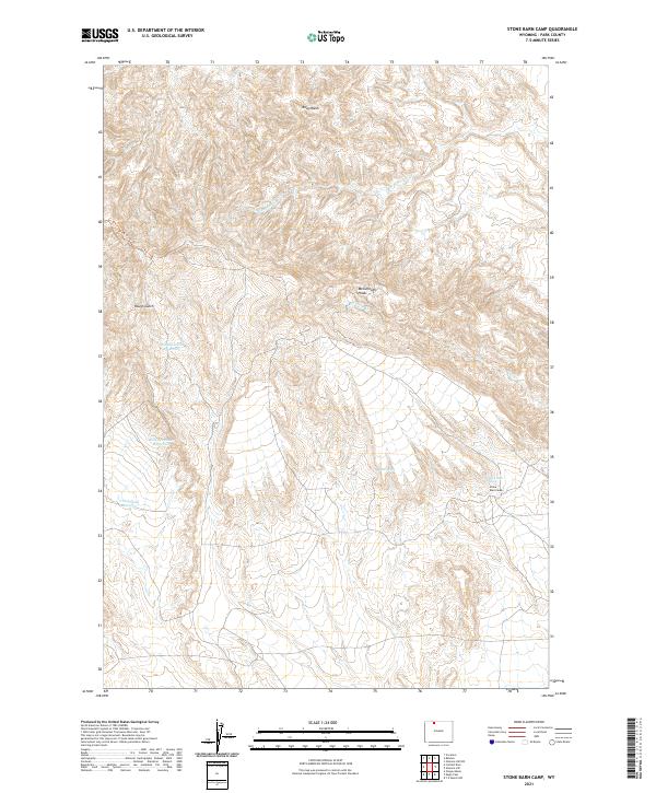 USGS US Topo 7.5-minute map for Stone Barn Camp WY 2021