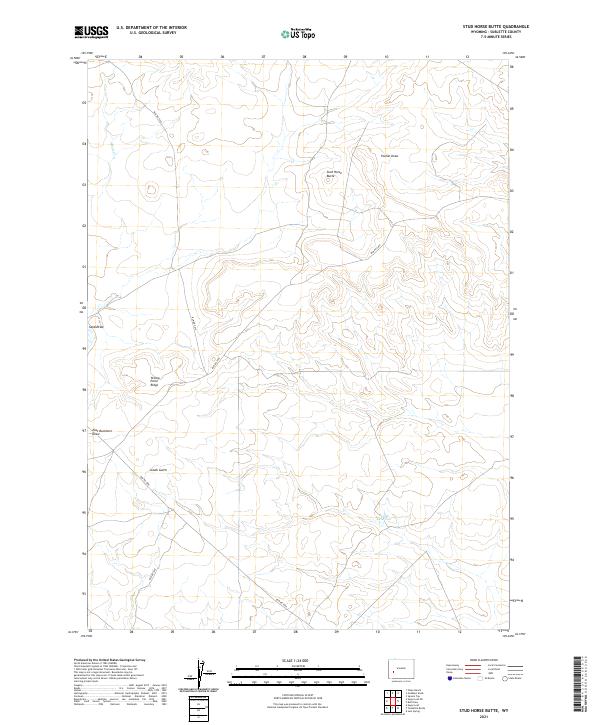 USGS US Topo 7.5-minute map for Stud Horse Butte WY 2021