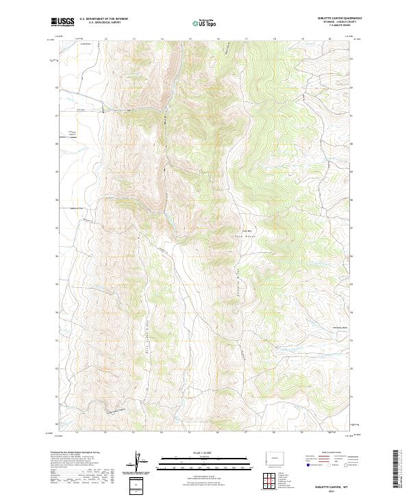 USGS US Topo 7.5-minute map for Sublette Canyon WY 2021