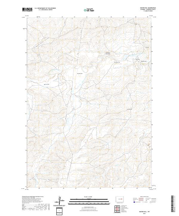 USGS US Topo 7.5-minute map for Suicide Hill WY 2021