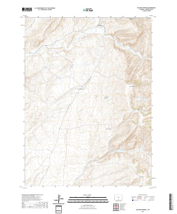USGS US Topo 7.5-minute map for Sulphur Springs WY 2021