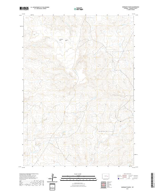 USGS US Topo 7.5-minute map for Sundquist Ranch WY 2021