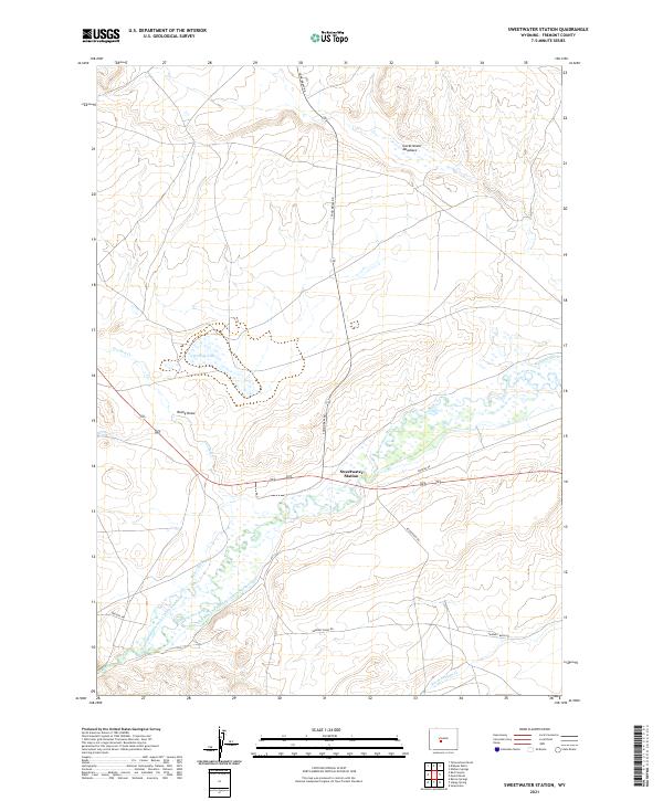 USGS US Topo 7.5-minute map for Sweetwater Station WY 2021