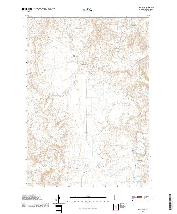 USGS US Topo 7.5-minute map for TTT Ranch WY 2021