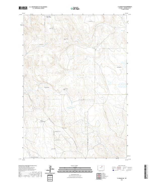 USGS US Topo 7.5-minute map for T A Ranch NE WY 2021