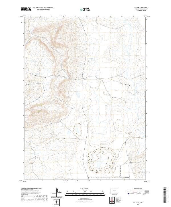 USGS US Topo 7.5-minute map for T B Ranch WY 2021