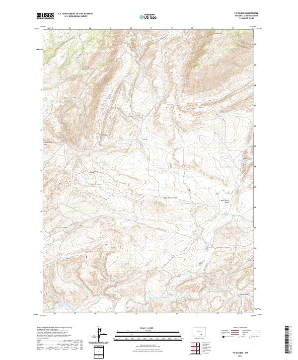 USGS US Topo 7.5-minute map for T E Ranch WY 2021